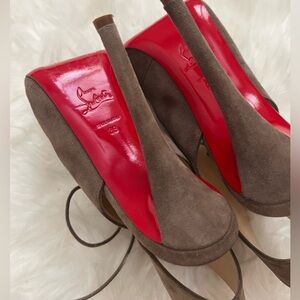 Christian Louboutin Suede Allegra Peep Toe